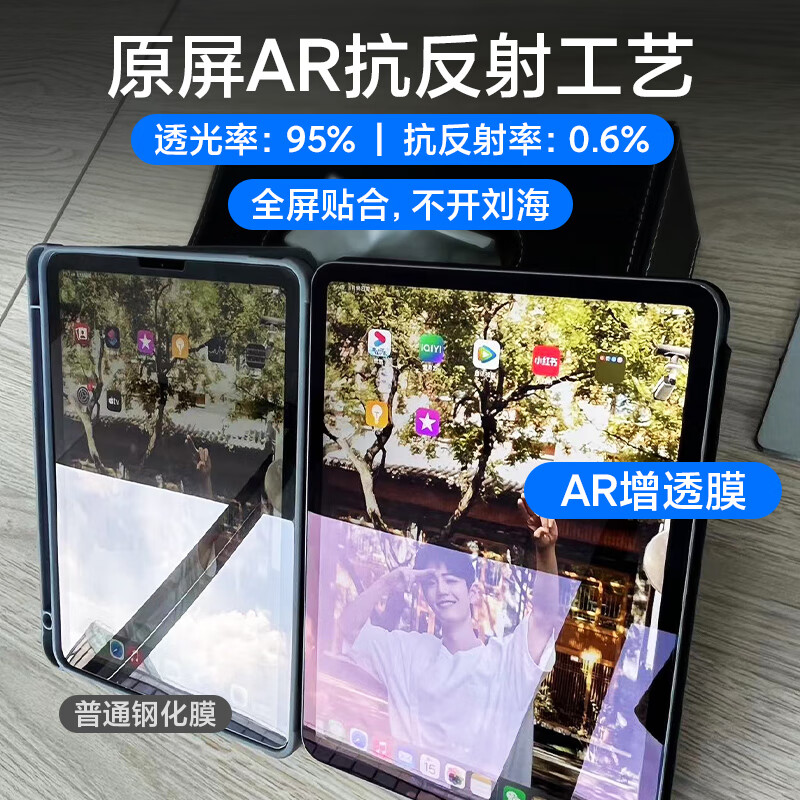 膜力佳ipadar膜air8钢化膜适用苹果平板A16防蓝光保护膜air7/6抗反光3A类纸膜可拆卸pro11代护眼屏幕膜 超清增透AR膜【AR涂层质保/全屏不开刘海】 iPad 第11代2025款(11英寸)