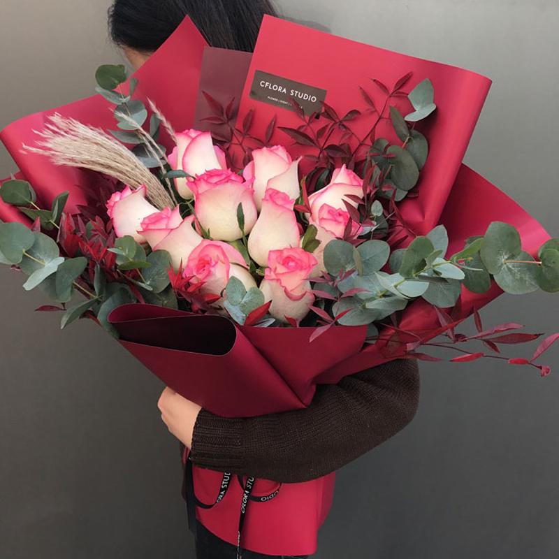 玫瑰混搭花束生日礼物送女友老婆长辈全国花店 11朵爱莎玫瑰花束-真爱