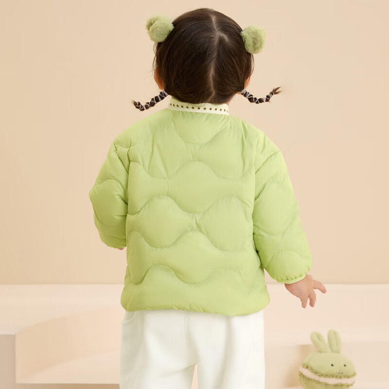 巴拉巴拉【商场同款】儿童轻薄羽绒服男女童冬季新款宝宝中小童保暖上衣 黄绿-200424107202 100