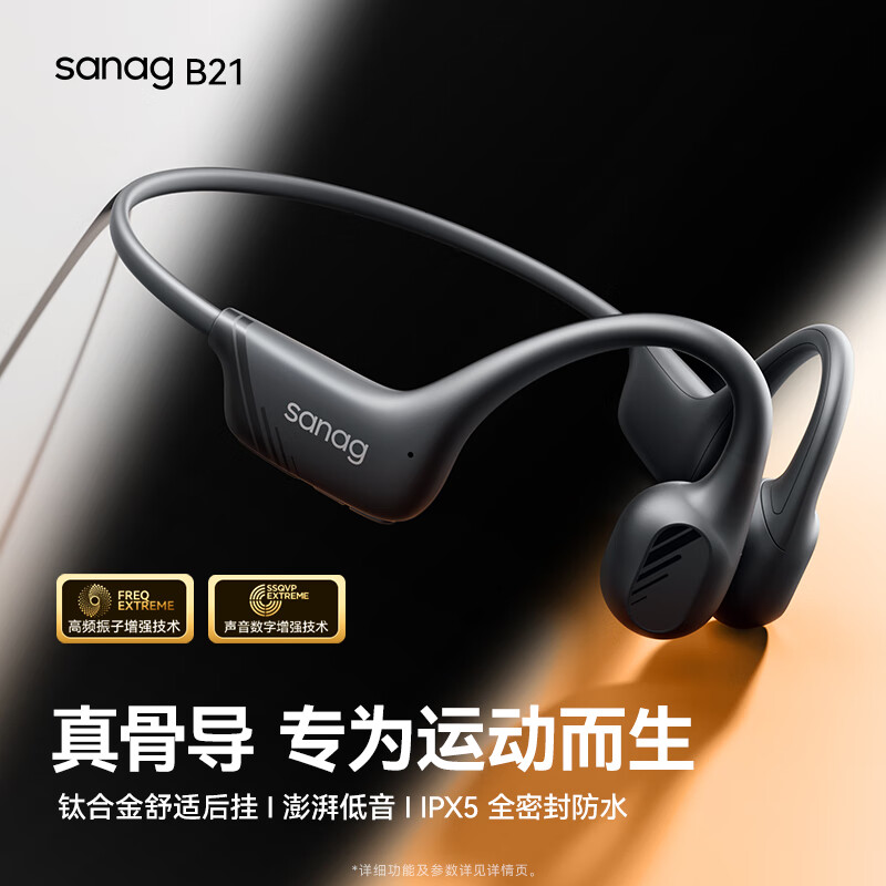 SANAG塞那 B21骨传导耳机蓝牙运动耳机 挂耳开放式跑步防水无线骑行 户外骑行长续航适用于华为小米苹果