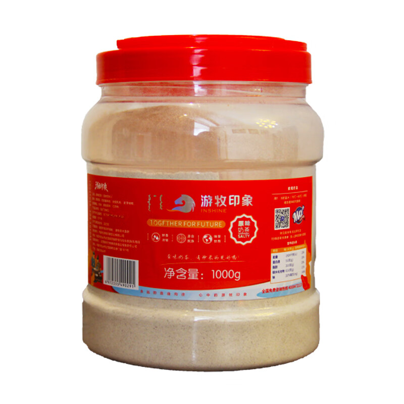 游牧印象內蒙古炒米奶茶粉大桶裝冬季沖飲沖泡速溶無(wú)添加咸味 原味奶茶-1kg*1桶
