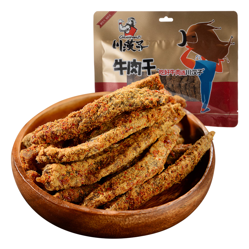 川漢子四川達州特產(chǎn)川漢子牛肉干麻辣五香100g袋裝牛肉條零食休閑小吃 100g麻辣3袋