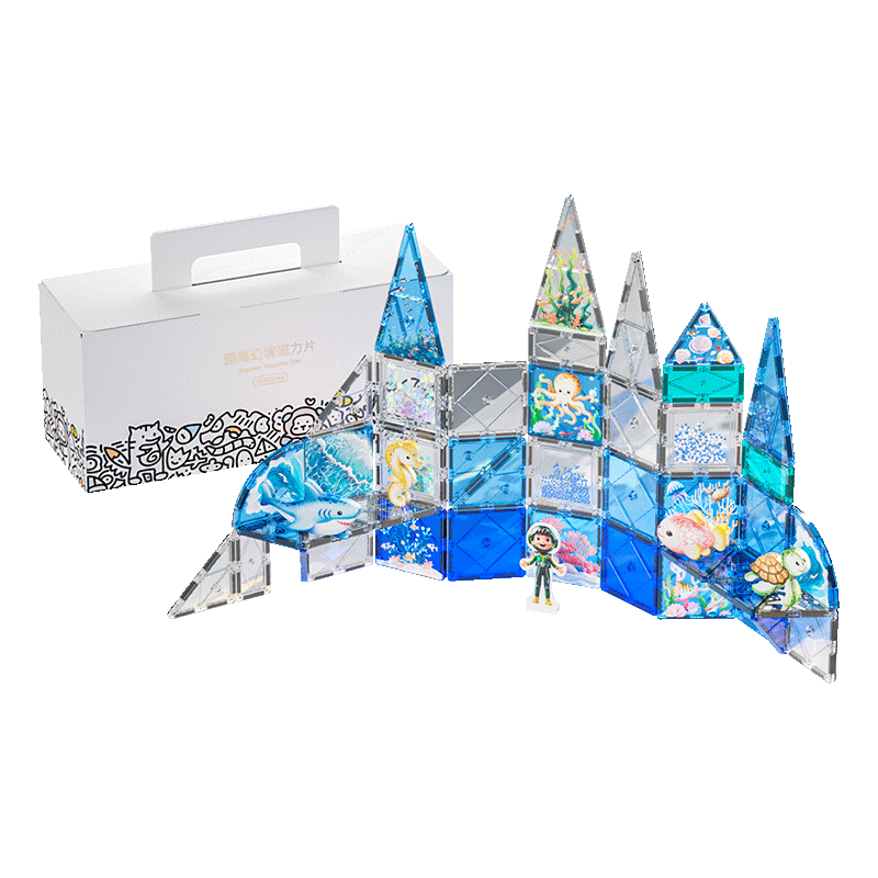 英氏（YEEHOO）儿童磁力片4D钻面彩窗益智玩具磁力积木拼插3-6岁儿童周岁礼物