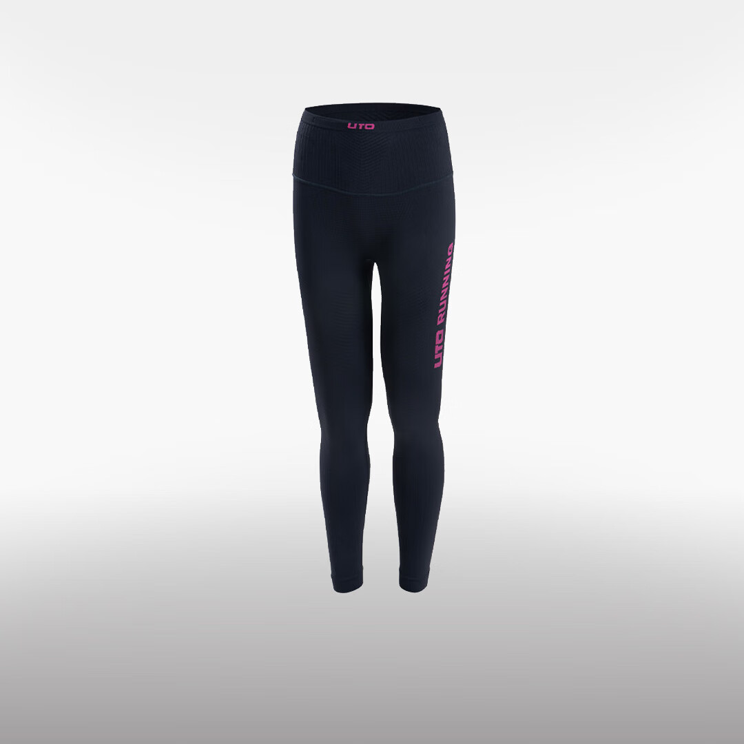悠途（UTO）压缩裤男女跑步长裤马拉松专业运动健身长裤手机腰包裤子 黑色-女款 M
