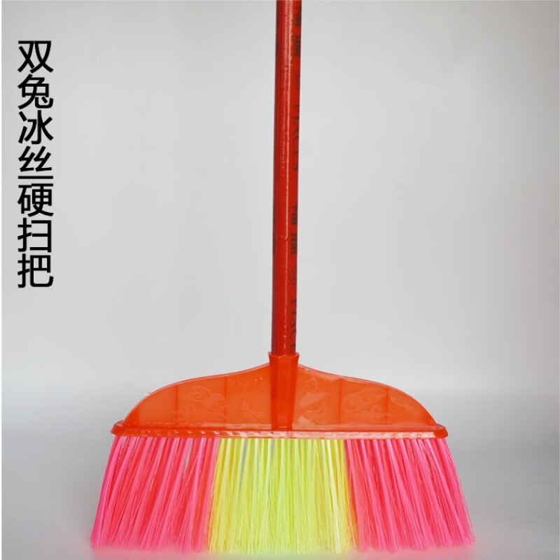 塑料硬毛扫把批发硬扫把头替换扫帚单个扫把硬粗毛家用工厂车间 双兔