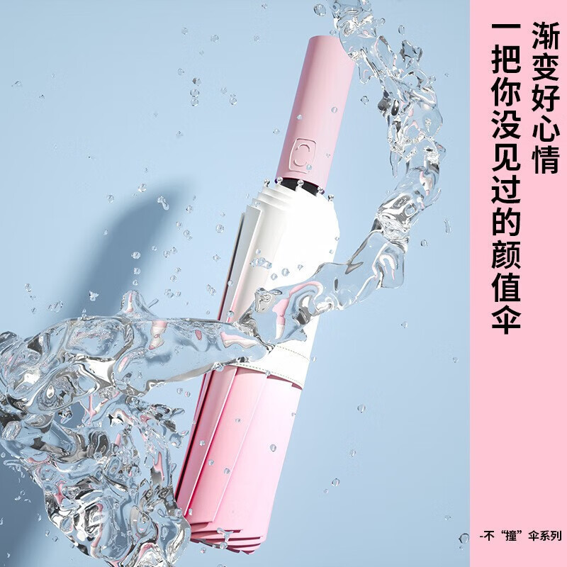 祈晴全自动雨伞 太阳伞黑胶防晒防紫外线 女士大号晴雨两用伞遮阳伞 【全自动-60骨】 渐变蓝