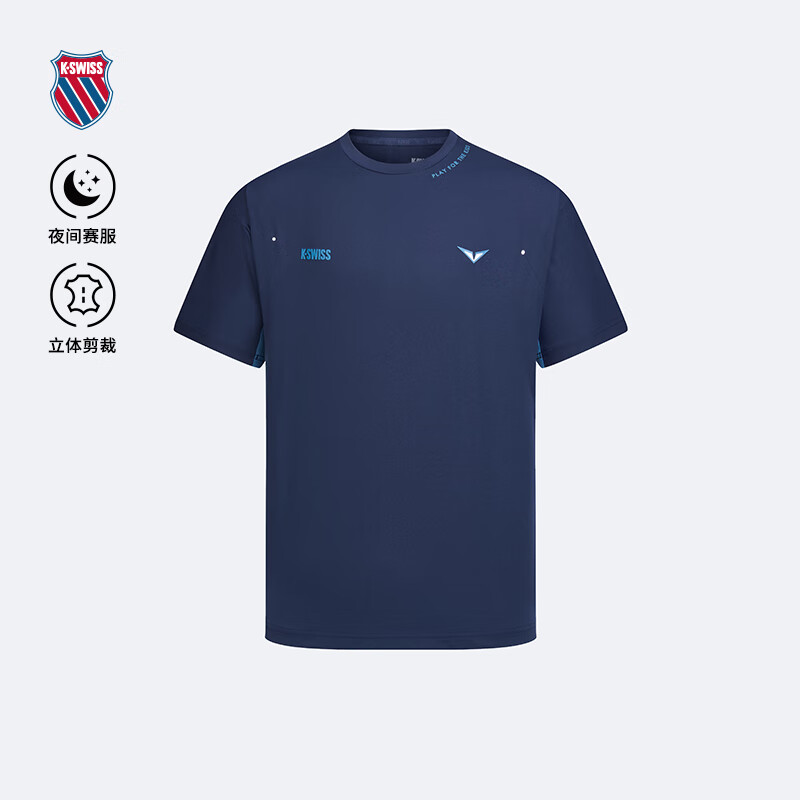 盖世威（K·SWISS）【卢布列夫同款】KSWISS盖世威T恤男 夏运动网球服 408K60Y-DBL1 XS