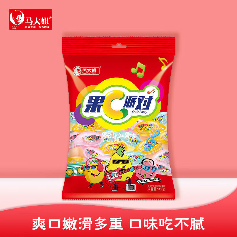 马大姐（Sister Ma）果冻360g果C派对果味果冻什锦果冻休闲零食小吃儿童果冻 什锦果冻 360g*2袋装