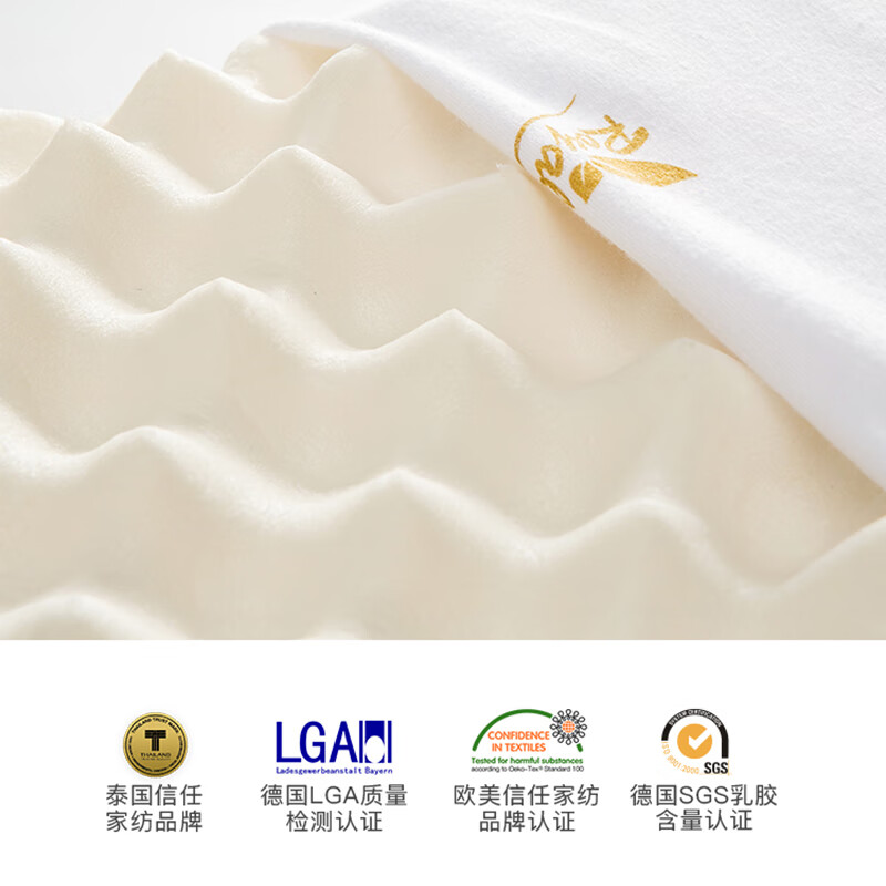 ROYAL KING泰国原装进口天然乳胶枕头 93%乳胶 颈椎乳胶枕 单人 颗粒按摩枕 【泰国进口】-颗粒按摩枕 单个装 60*37*10/12cm