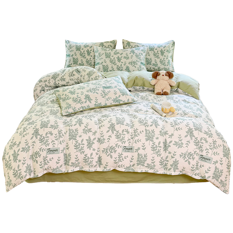 无印良品100%全棉四件套长绒棉双人床上用品被套200*230cm 1.5/1.8米床