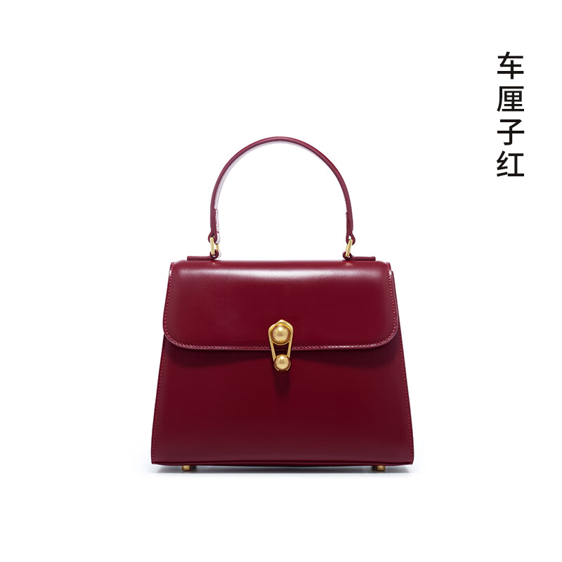 拉菲斯?。↙a Festin）斜挎凱莉包2025新款結(jié)婚包真皮新娘女大容量手提紅色婚包 [現(xiàn)貨]車厘子紅