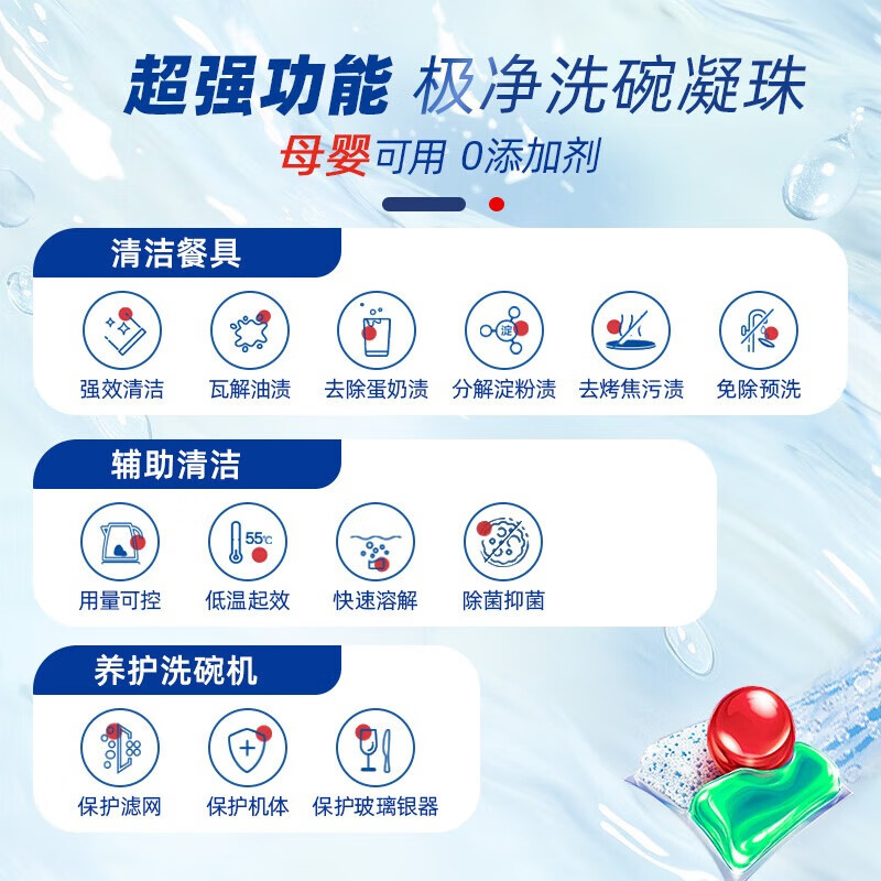 亮碟(finish)洗碗凝珠三合一洗碗块洗碗机洗涤剂多效合一洗碗凝珠洗碗球洗碗粉 90颗1袋0添加母婴可用洗碗凝珠