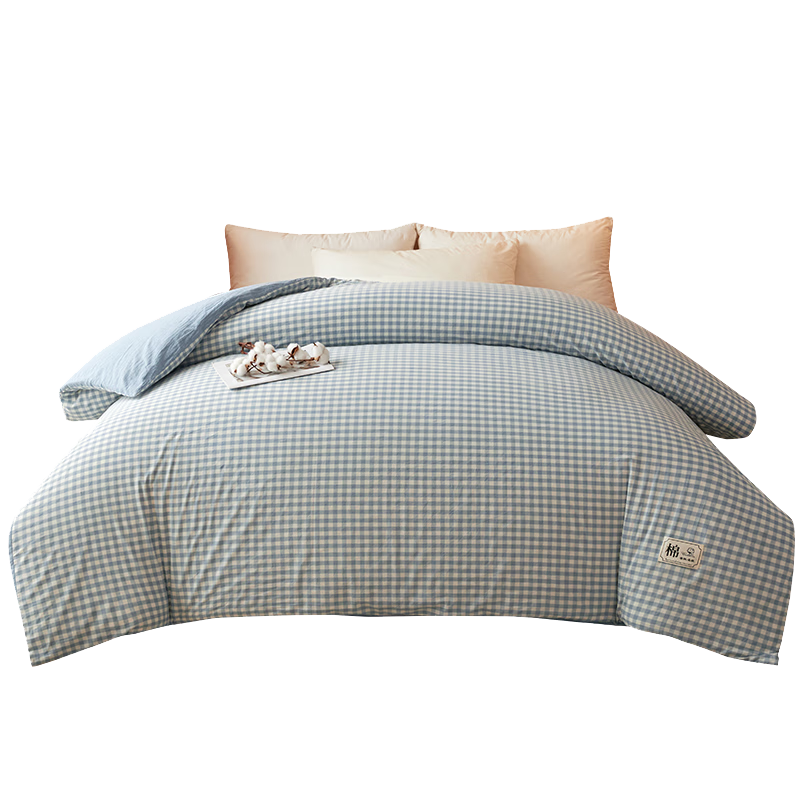 红豆A类抗菌新疆棉花被子空调被夏凉被春秋棉四季被芯1.5*2米4斤蓝