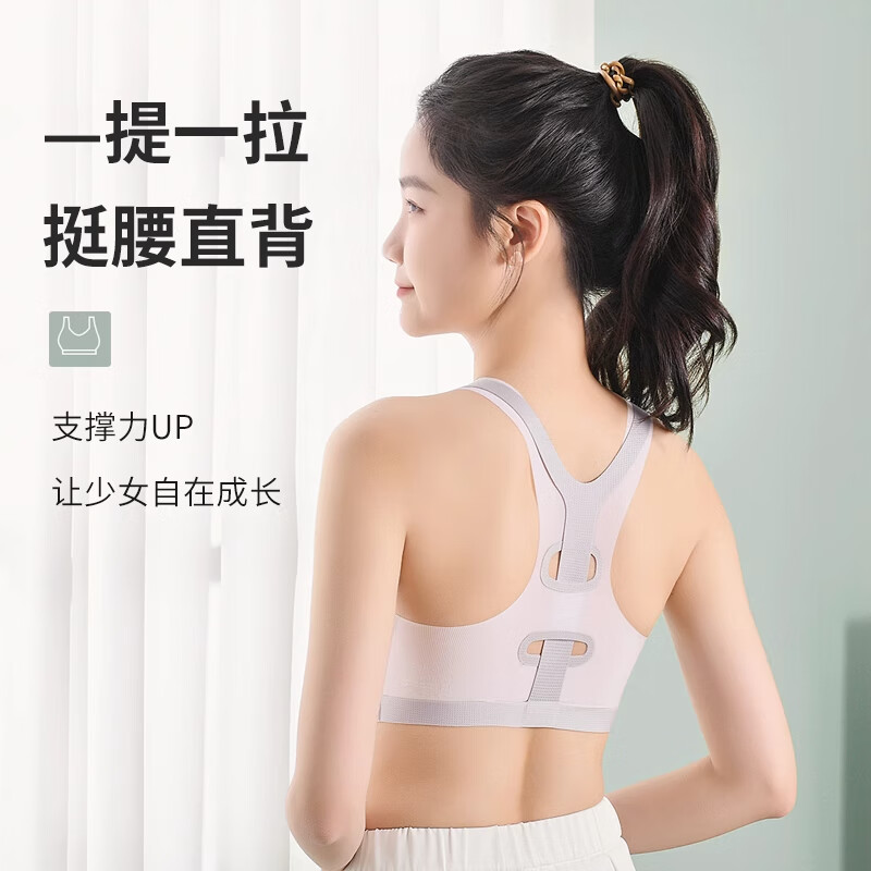 NW HAREM少女文胸发育期内衣初中高中女学生二三阶段儿大童青春期背心胸罩 浅紫+白色 M 码 (建议65-85斤)