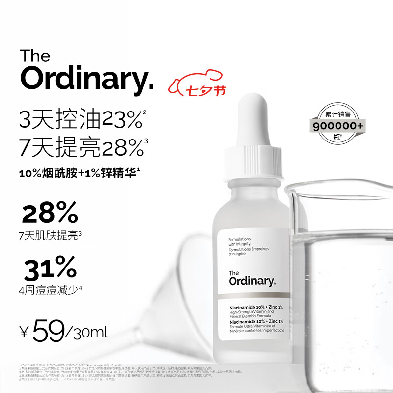 ����Ӫ��THE ORDINARY10%������+1%п����������ë�׵�����ӡ��п���ؾ���30ml��Ϧ����