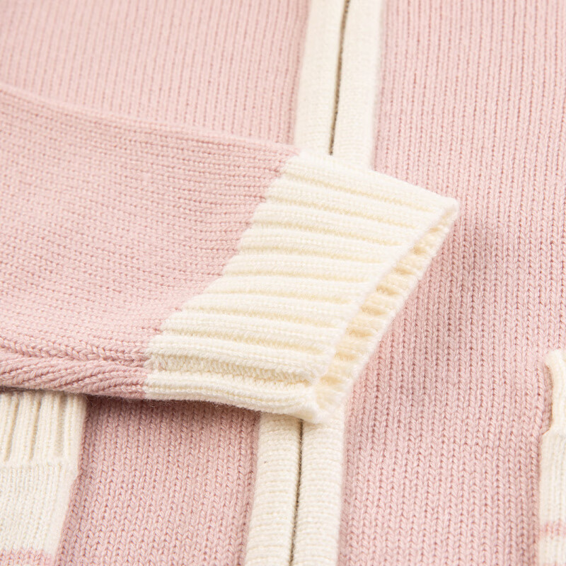 哈吉斯（HAZZYS）童装女童毛衣秋季新款含羊毛开身线衣甜美针织衫 玫瑰粉 165