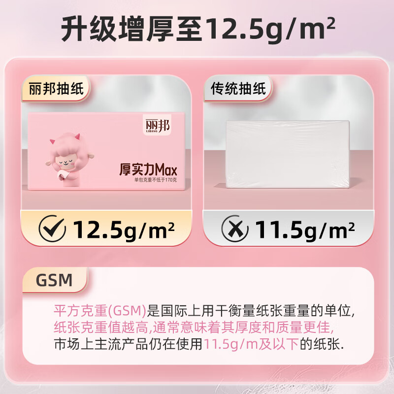 丽邦抽纸面巾纸餐巾纸小羊贝丽系列卫生纸实惠装纸巾寝室用纸家用 【贝丽】 5层 480张*15包