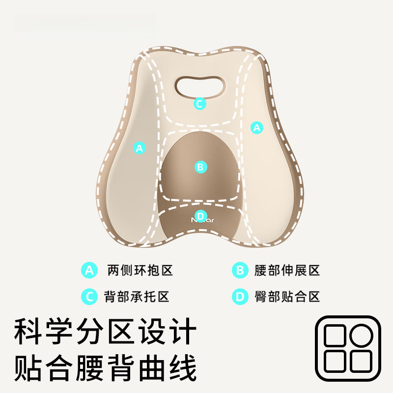 DEATKN德国床上腰垫睡觉腰枕人体工学护腰腰椎平躺神器垫腰腰突腰托支撑 【腰部拉伸·腰背同护】米咖拼色 无规格