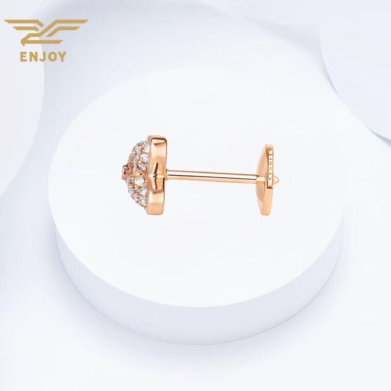 尚美巴黎（CHAUMET）女士耳釘歡緣系列18k金玫瑰金鉆石耳環(huán)奢侈品禮物