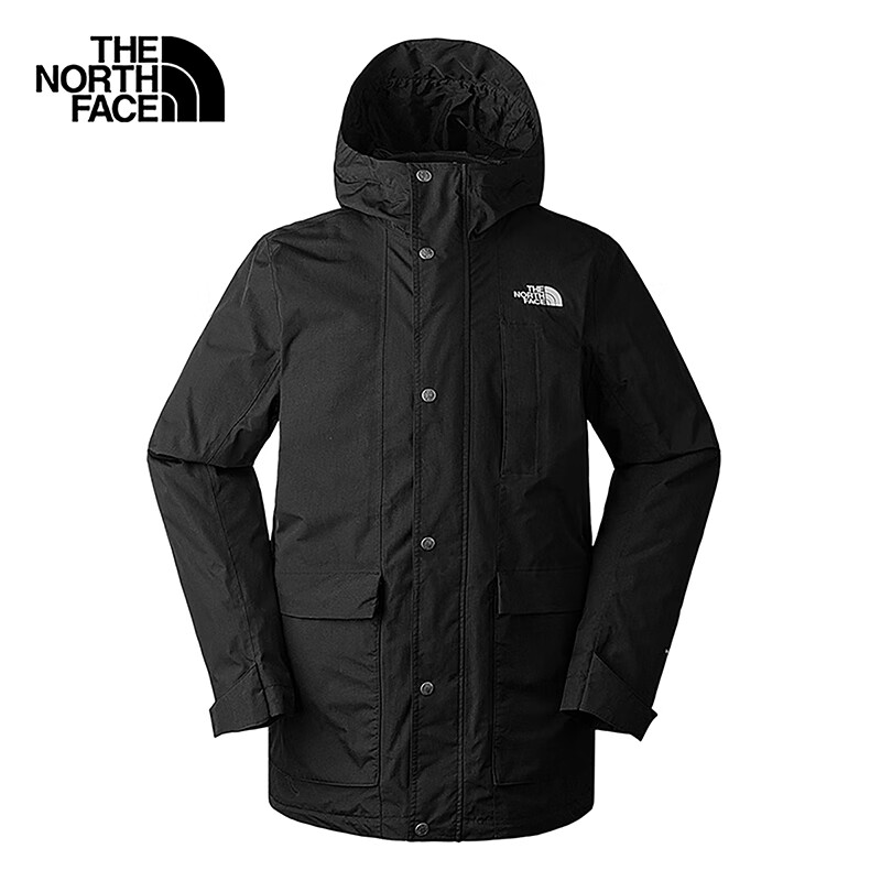 The North Face北面冲锋衣男羽绒内胆三合一户外防水保暖8DMJ 黑色/JK3 XL