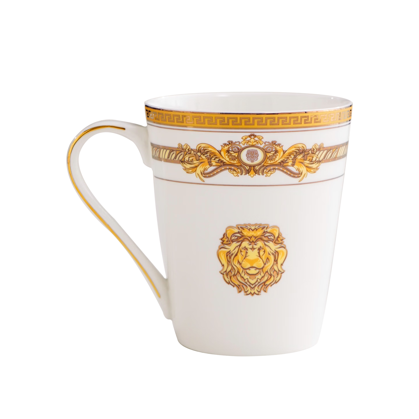 瑞玖 美式骨瓷杯水杯牛奶杯咖啡杯子女马克杯简约时尚家用大容量 1个巴比伦骨瓷V型马克杯