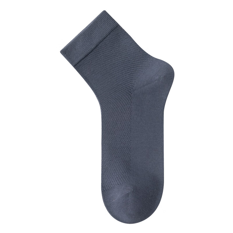 【优选直发】男士袜子春夏中筒袜防臭纯色棉袜男透气网眼薄款长袜 黑色+宝蓝+深灰+军绿+卡其 均码