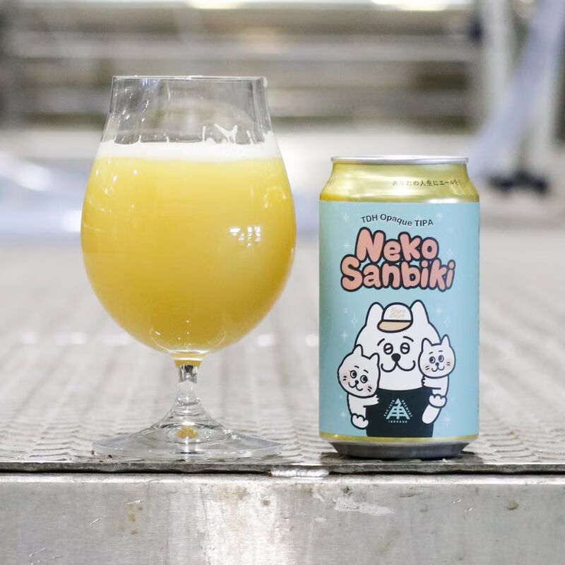 伊势角屋麦酒8月25日产罐装生啤日本进口限量浓郁麦芽10%酒精未过滤喵三只TIPA 25年新日期6罐装 350mL 6罐 普通装