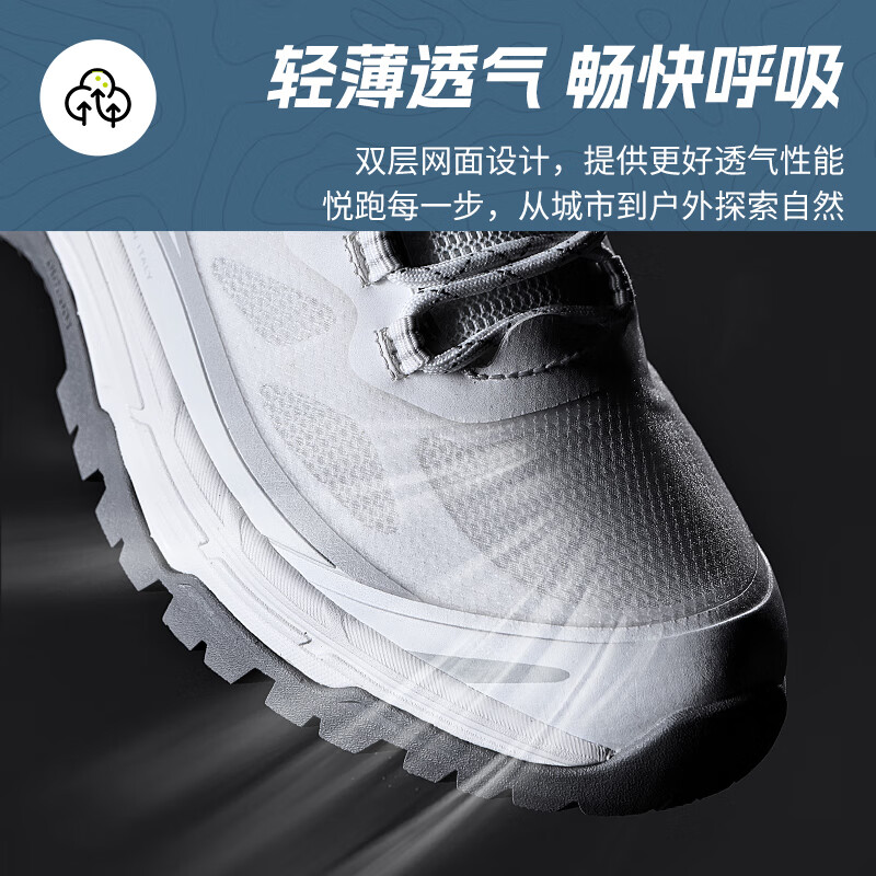 Kappa【清仓】卡帕男鞋户外徒步登山鞋秋冬新款软底减震耐磨休闲运动鞋 经典白 40