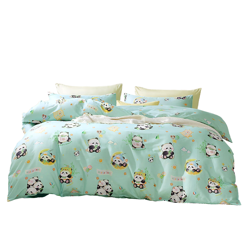 富安娜儿童床上三件套100%纯棉婴幼儿A类全棉床单被套宿舍 1.2米床