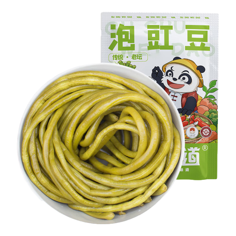 古蜀味道泡豇豆酸豆角四川泡菜老壇發(fā)酵非遺地標(biāo)炒菜下飯家用肉末豇豆配菜 泡豇豆+辣三寶250g【各一袋】