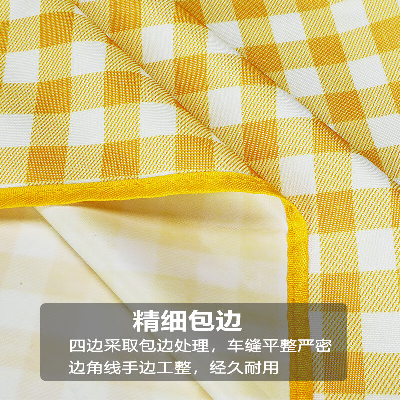 【精选直发】野餐垫牛津布垫野餐布户外用品便携防水野炊郊游帐篷 绿白格【牛津布】 200*200cm