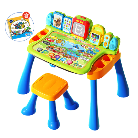 偉易達（Vtech）玩具4合1點(diǎn)觸學(xué)習桌+防滑凳 兒童早教機 組合套裝