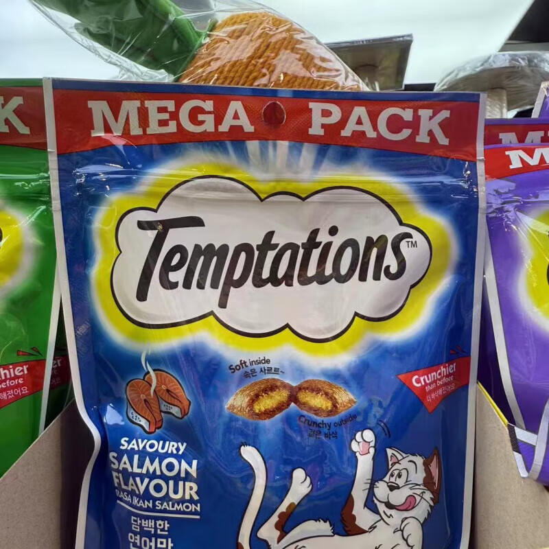 偉嘉（whiskas）港購  偉嘉貓零食貓潔齒餅干雞肉吞拿魚味夾心酥75160g 三文魚160g 1包