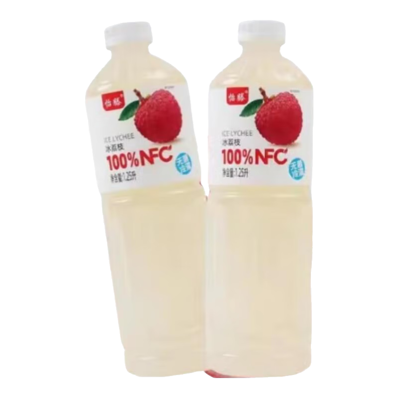 胜屿100%NFC冰荔枝果汁大瓶饮料饮品大瓶实惠装荔枝汁荔枝果汁1.25L