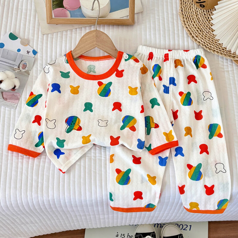 ��СӰ HELLO YING2025�¿��ͯ���޼Ҿӷ���װ�ļ�����˯�±���յ�����Ůͯװ ��ɫС��ͷ 73