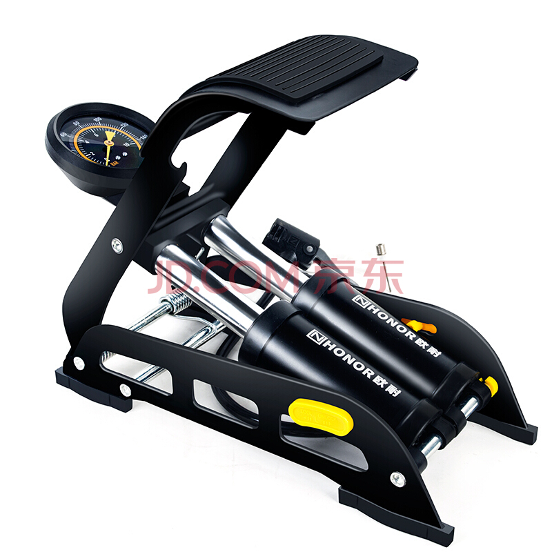 欧耐高压双筒脚踏打气筒自行车脚踩便携电动车摩托汽车家用充气泵 fp4