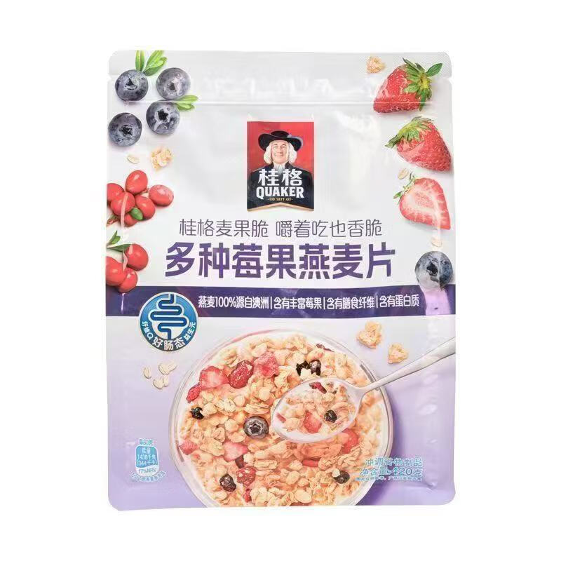 桂格（QUAKER）桂格麦果脆420g即食水果麦片果味代餐懒人零食冲饮燕麦片营养早餐 多种莓果味420g 袋装