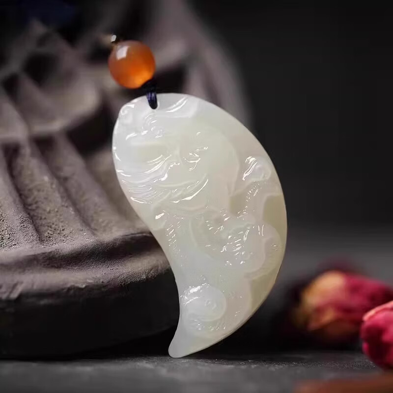 贵兴正品和田玉龙凤牌玉佩吊坠古代定情信物一对玉坠情侣项链挂坠礼物 龙凤配吊坠【夫妻款】