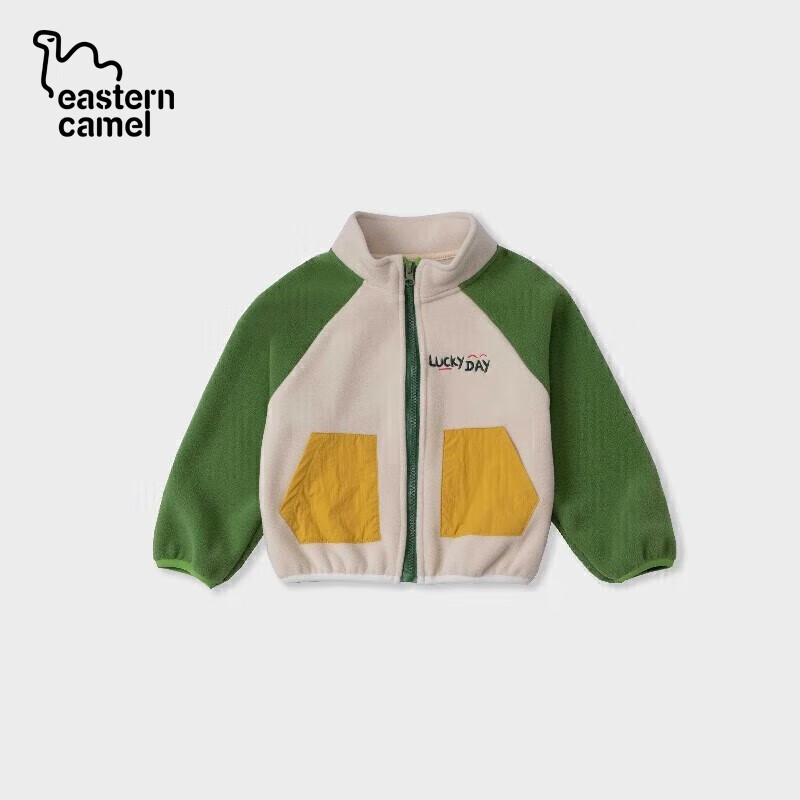 东方骆驼秋季新款童装儿童摇粒绒保暖外套女童男衣服女小童春款摇粒绒外套 灰色 100