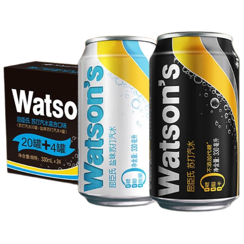 Watsons ������ ԭζ�մ���ˮ 330ml*24��  �ڹ�װ 0��0֬0�� 56.9Ԫ