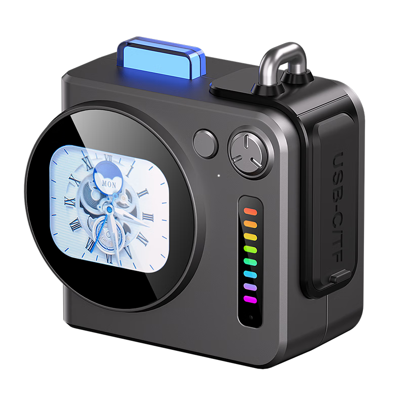 索愛(ài)（soaiy）SD-93智能音箱家用小音響迷你便攜式收款插卡音樂(lè)播放器鬧鐘計(jì)算器智能藍(lán)牙音響 黑色