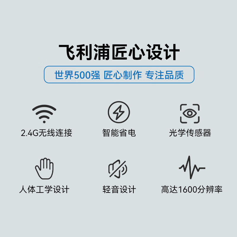 飞利浦(PHILIPS)MK120 PRO无线键鼠套装轻音办公键盘104键电脑笔记本无线办公鼠标键盘WF13B 键鼠套装(内置电池)