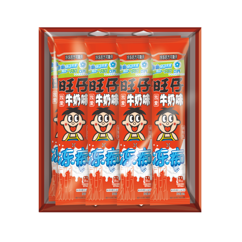 旺旺冻痴 旺仔牛奶味 85ml*8支 雪糕冰淇淋休闲零食