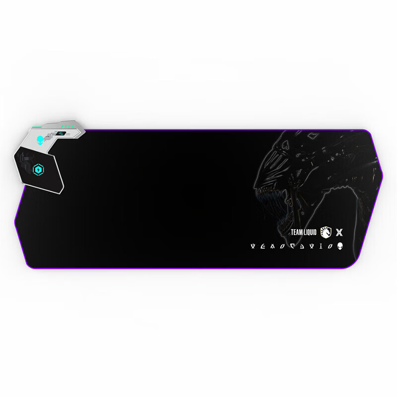 ALIENWARE AURORA外星人无线充电鼠标垫RGB发光电竞游戏快充电脑笔记本键盘垫大号 23款暗月黑(15W+45WPD快充) 800*300*4mm