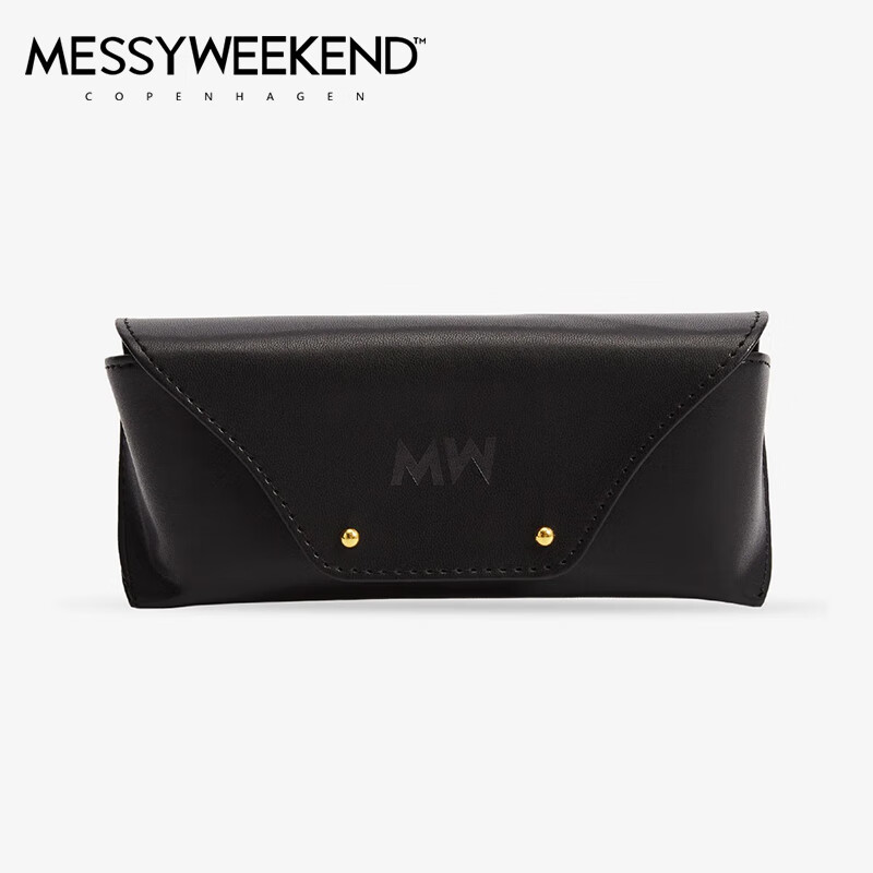 MESSYWEEKEND CASE 简约时尚  墨镜收纳袋 黑色皮革开学七夕