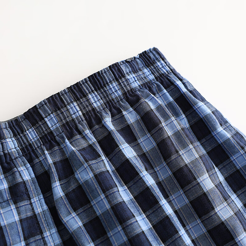 AB男士【3条】纯棉宽松透气简约格子短裤沙滩裤舒适男家居裤阿罗裤 混色【3条】 XL