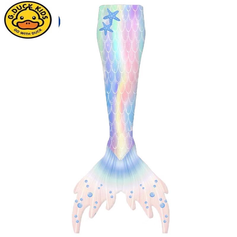duckkids儿童美人鱼尾巴衣服彩色比基尼游泳衣女子大人宝宝人鱼公主