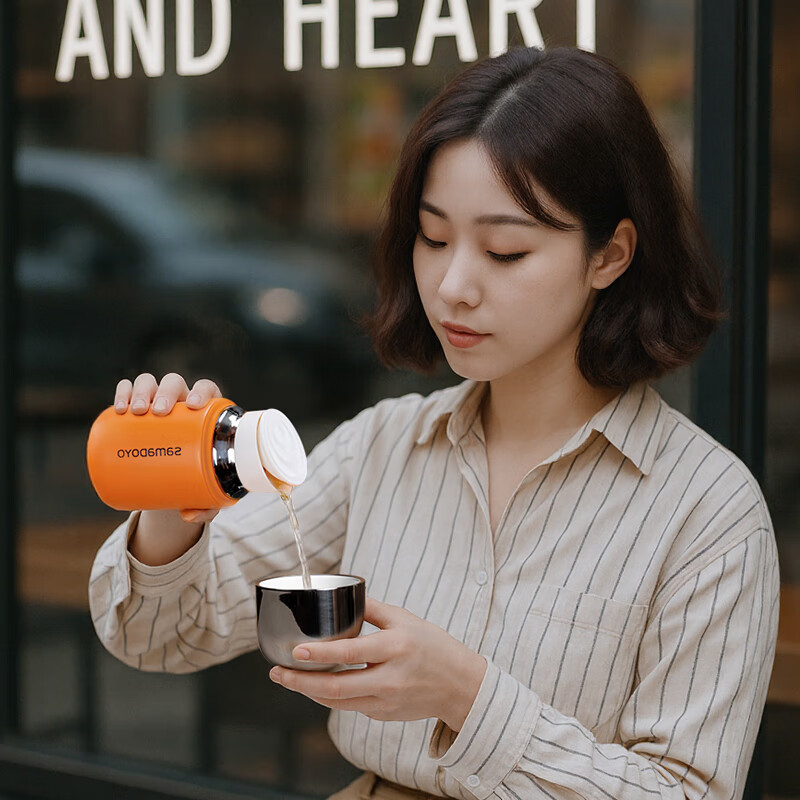 尚明焖茶杯钛便携式快客杯户外旅行保温杯一壶一杯焖泡保温茶杯茶具 宝绿色【亮漆钛滤网】 160ml