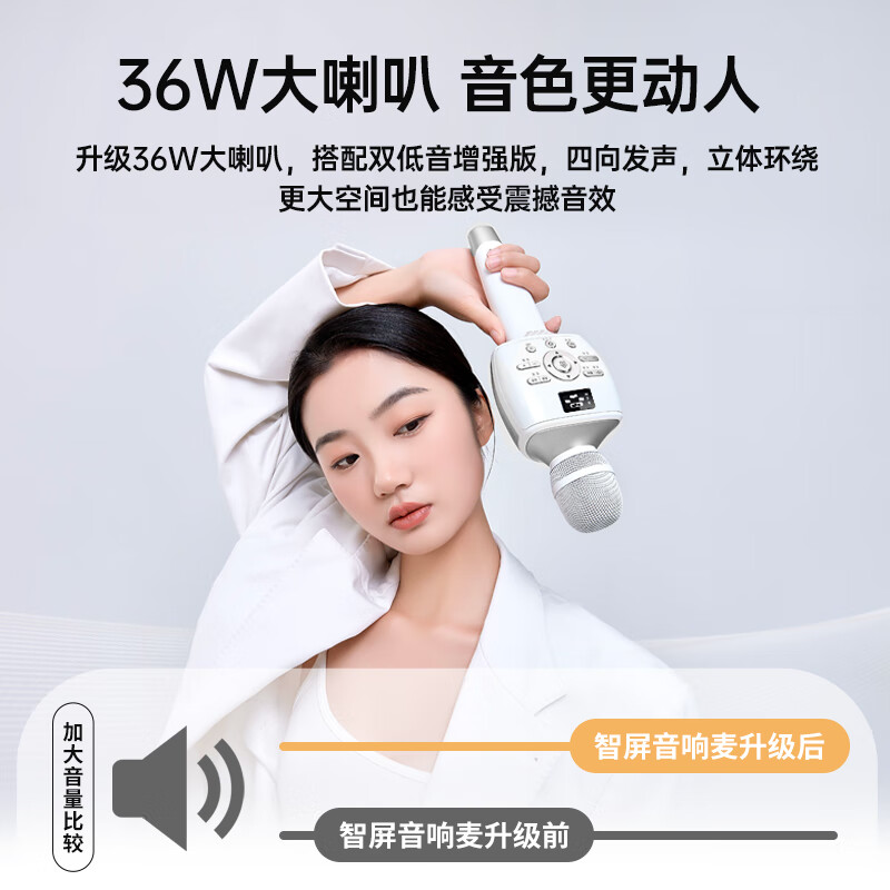魅鸟智屏音响麦PLUS话筒音响一体自带声卡麦克风 全民k歌直播家用套装 主播户外唱歌录音设备 36W满配经典PLUS(上一代旗舰)【性价比之选】