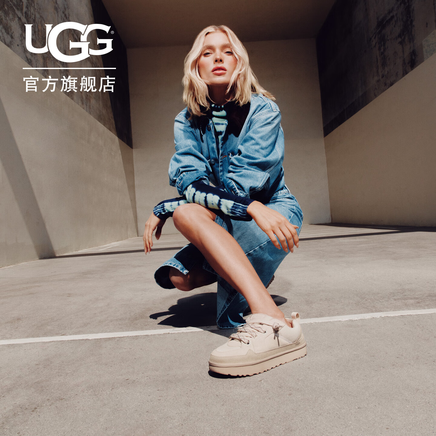 UGG春季女士时尚舒适平底低帮圆头双色系带街头梅尔休闲鞋1168890 JSM | 茉莉白 38 尺码偏小，建议拍大一码